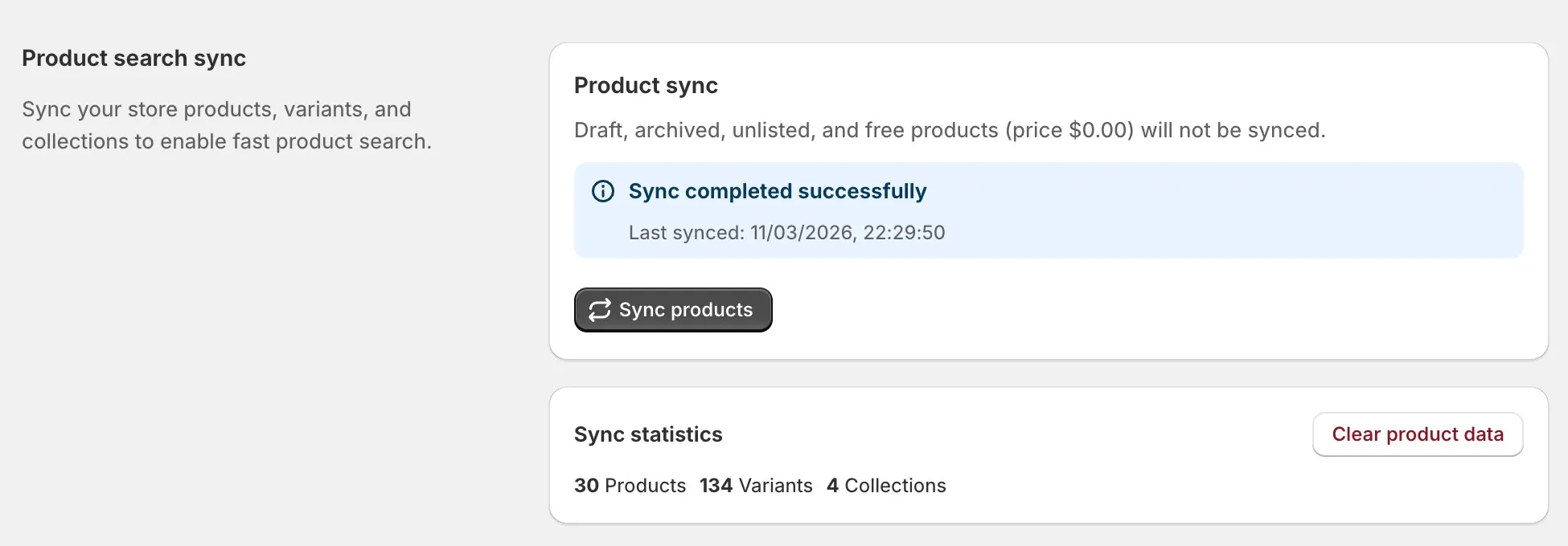 Product Search Sync
